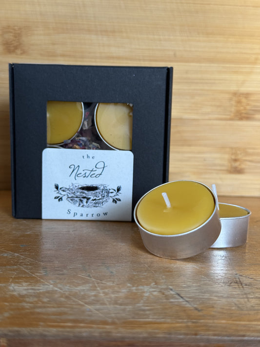 4 Tea light 100% Local Beeswax Candles