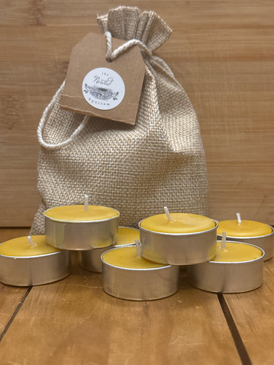 8 Tea light 100% local Beeswax Candles